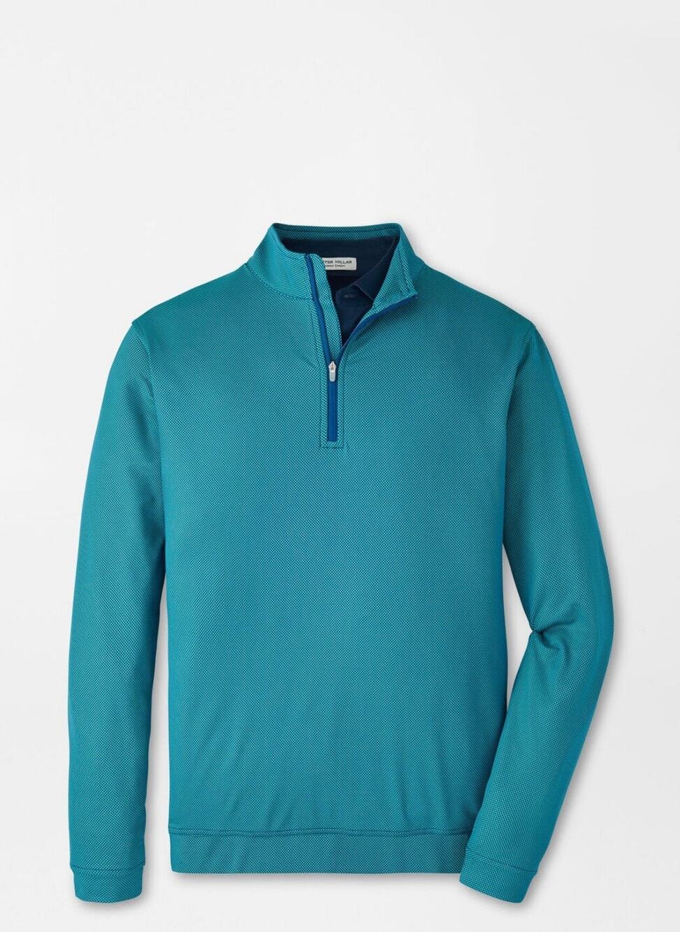 Peter Millar 3XL Crown Sport Perth Diamond Print Quarter Zip Pullover Blue Green